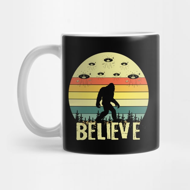 Retro Believe in Bigfoot by The WYLD Tribe